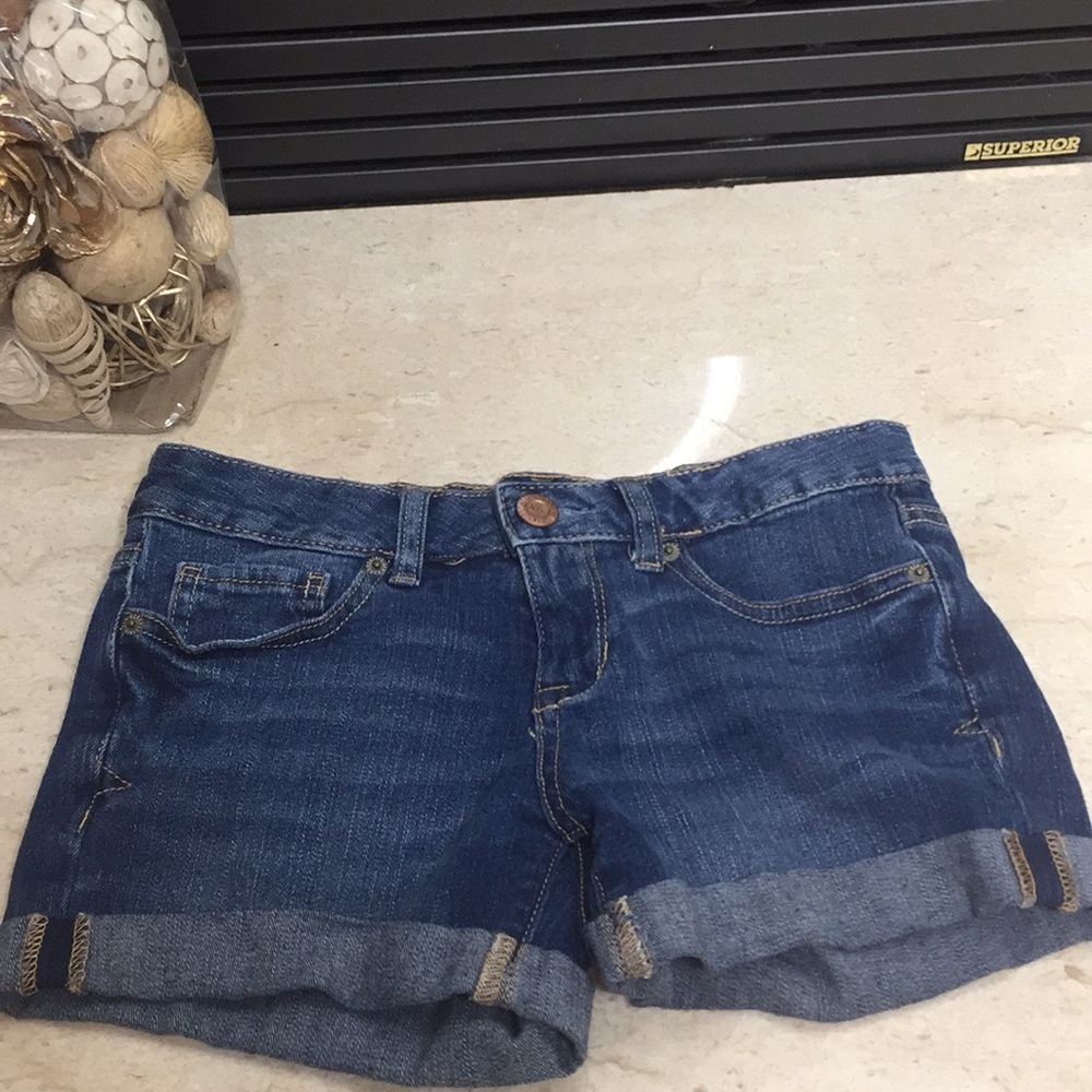 Aeropostale Midi Denim Blue Jean Shorts Size 0